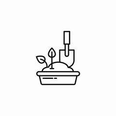 tree planting gardening icon sign vector