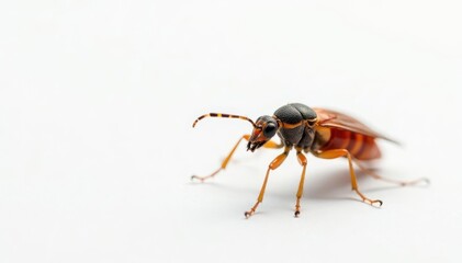 Close-up of single insect on pure white background, close-up, invertebrate, pest