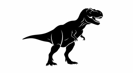 Powerful Tyrannosaurus Rex Silhouette Prehistoric Predator Illustration