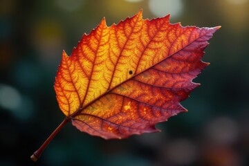 Obraz premium Intricate, decaying leaf, revealing complex venation; autumnal hues , brown, orange