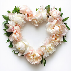 Cream Peony Heart Frame 