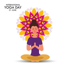 International Yoga Day. Women in yoga body posture on white background