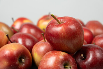 Fresh Organic Red Apples Close-Up View.