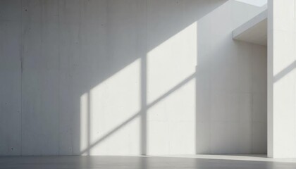 Modern empty interior architecture with white walls, a large window, and a light wooden floor, ideal for a contemporary home or office design concept