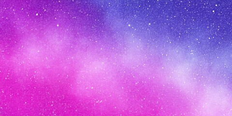 Sharp surreal galaxy gradient where twilight violet transitions into cosmic fuchsia, enhanced with soft speckled stars and a distant misty nebula, dreamlike celestial atmosphere
