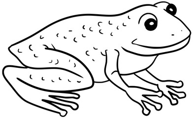 Coqui Frog Vector Outline Cartoon Illustration