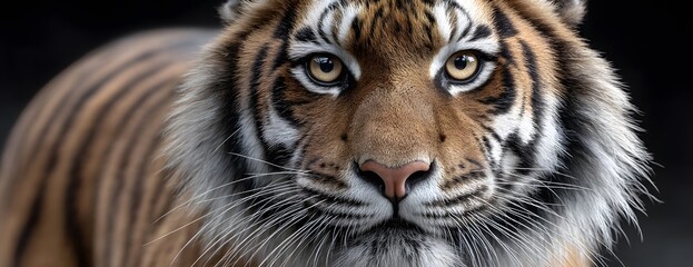 Obraz premium Intense Gaze of a Majestic Tiger Close Up