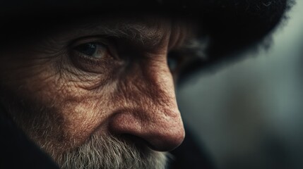 Close-up old man portrait