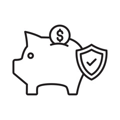 Piggy bank :Vector Icon which can easily modify or edit