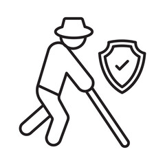 Elderly insurance :Vector Icon which can easily modify or edit