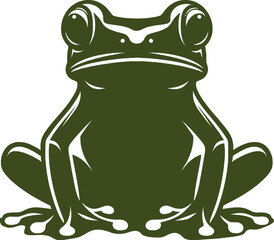 Green Frog Icon - Stylish Amphibian Graphic Illustration