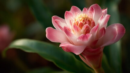 Obraz premium Pink and White Flower Closeup