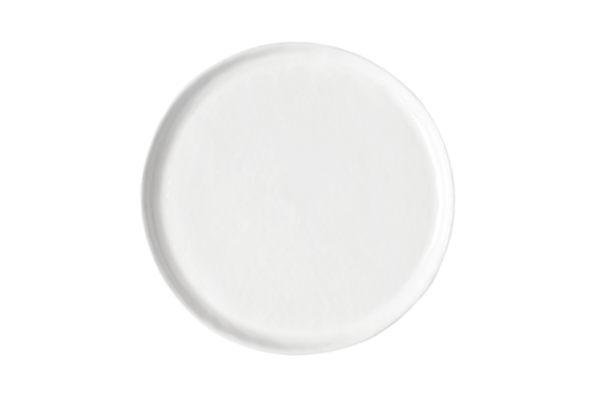 An empty plate on a isolated on transparent background.