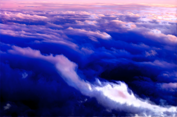 Colorful Cloudscape from Above at Sunset