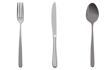 Knife, fork and spoon cutlery illustration design