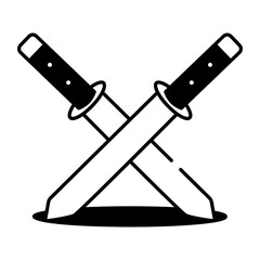 Tanto blade icon in sketchy style 

