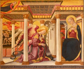  Florence - The painting of Annunciation in the chruch Basilica di Santa Trinita by Neri di Bicci (after 1475). © Renáta Sedmáková