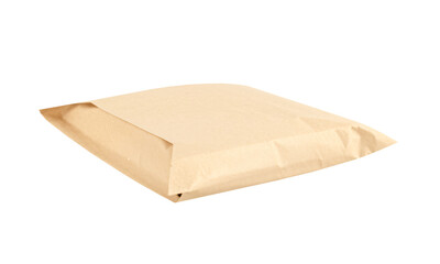  Single brown paper sandwich wrapper mockup folded and sealed isolated on transparent background Generative AI