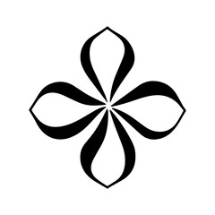 Elegant Black and White Floral Symbol