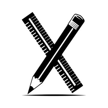 Pencil and Ruler Crossed Icon