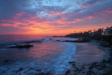 Obraz premium Stunning Laguna Beach Orange County Sunset Scene 