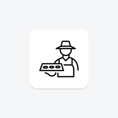Fototapeta premium Farmer With Seedling Tray, vector, pixel perfect, illustrator file