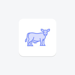Cow On Organic Grass, vector, pixel perfect, illustrator file