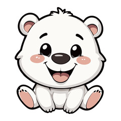 Cute Polar Bear Clip Art Illustration – Fun Cartoon Arctic Animal for Kids and Winter Designs