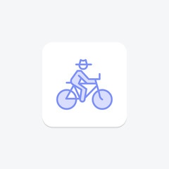 Fototapeta premium Farmer On Bicycle, vector, pixel perfect, illustrator file