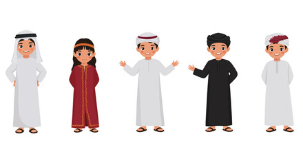 Cartoon Characters in Traditional Middle Eastern Clothing