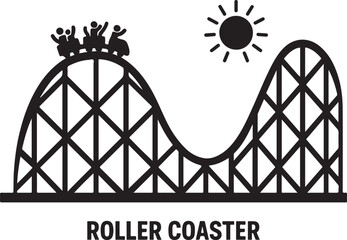 National Roller Coaster Day, silhouette vector 