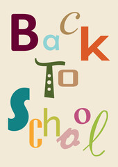 Colorful back to school typography design