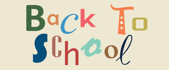 Colorful back to school typography design perfect for educational projects