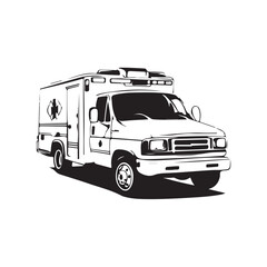 Fototapeta premium Vector illustration of an ambulance vehicle. Emergency medical service vehicle design, suitable for healthcare, emergency response, and medical-related projects