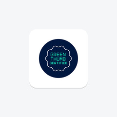 Green Thumb Certified, vector, pixel perfect, illustrator file