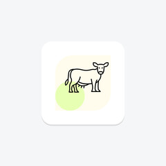 Cow On Organic Grass, vector, pixel perfect, illustrator file