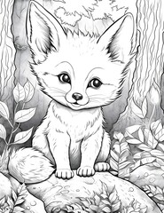 cute fox coloring pages printable