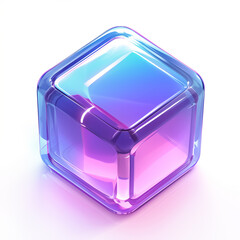 3d glass cube