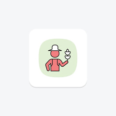 Fototapeta premium Farmer Holding Harvest, vector, pixel perfect, illustrator file