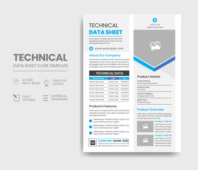 Technical Data Sheet Flyer Template Design