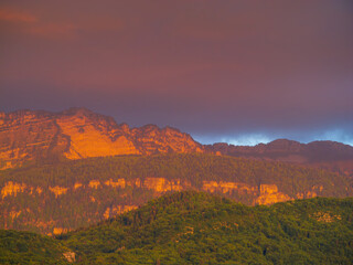 couché de soleil sur la Chartreuse