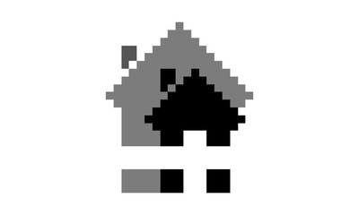 house home pixel art design vector logo