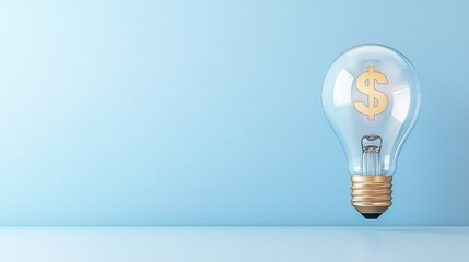 A transparent lightbulb containing a floating dollar symbol symbolizing the potential for financial growth and prosperity through innovation and technological advancement