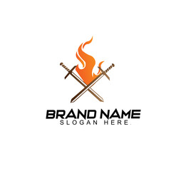 Obraz premium Vector Illustration of Fire and Swords