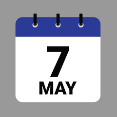 May 7 - Daily Calendar Icon - White Background