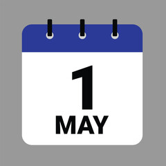 May 1 - Daily Calendar Icon - White Background