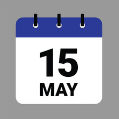 May 15 - Daily Calendar Icon - White Background