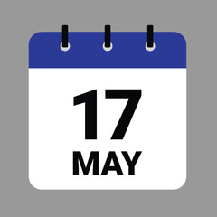 May 17 - Daily Calendar Icon - White Background