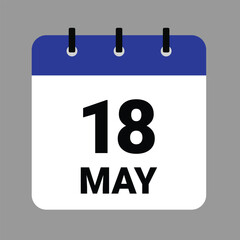 May 18 - Daily Calendar Icon - White Background
