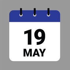 May 19 - Daily Calendar Icon - White Background